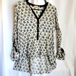 Anthro Owl Print Blouse Vanessa Virginia